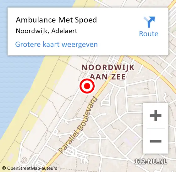 Locatie op kaart van de 112 melding: Ambulance Met Spoed Naar Noordwijk, Adelaert op 7 maart 2024 09:44