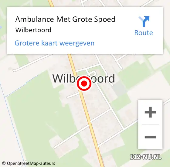 Locatie op kaart van de 112 melding: Ambulance Met Grote Spoed Naar Wilbertoord op 7 maart 2024 09:48