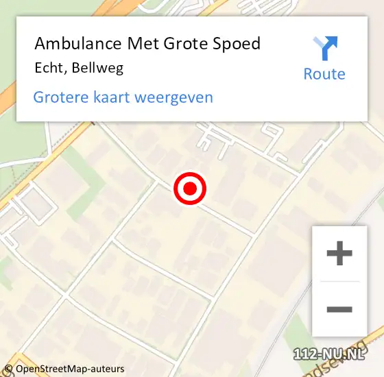 Locatie op kaart van de 112 melding: Ambulance Met Grote Spoed Naar Echt, Bellweg op 7 maart 2024 10:10