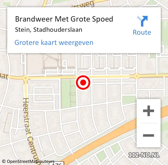 Locatie op kaart van de 112 melding: Brandweer Met Grote Spoed Naar Stein, Stadhouderslaan op 7 maart 2024 10:14