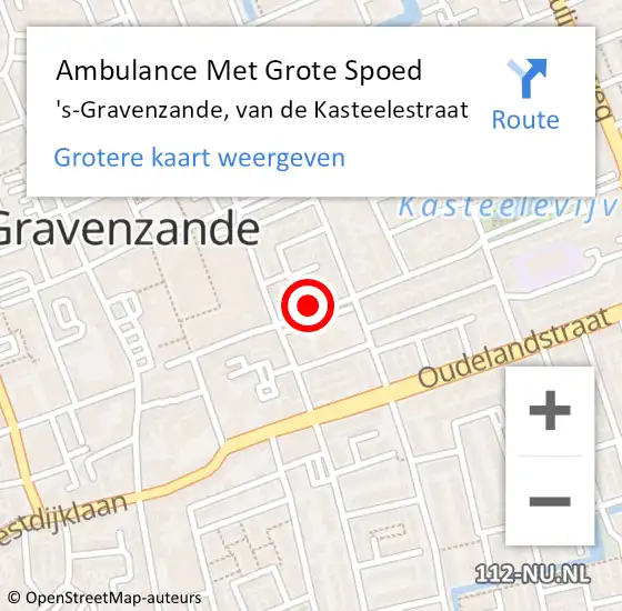 Locatie op kaart van de 112 melding: Ambulance Met Grote Spoed Naar 's-Gravenzande, van de Kasteelestraat op 7 maart 2024 10:27