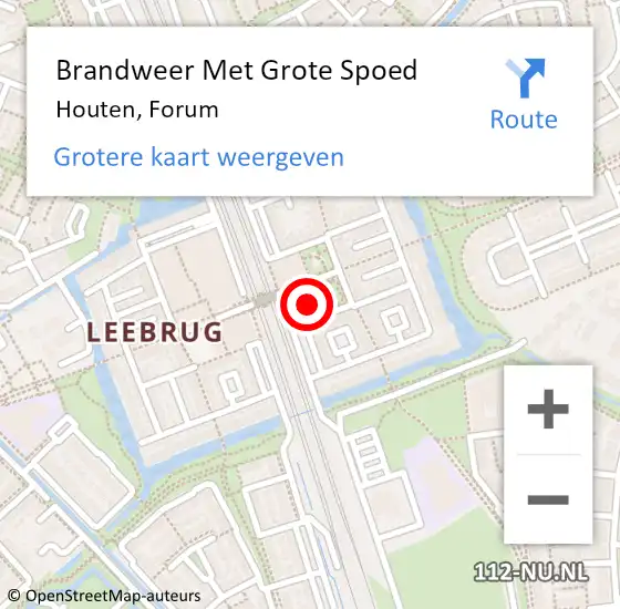 Locatie op kaart van de 112 melding: Brandweer Met Grote Spoed Naar Houten, Forum op 7 maart 2024 11:08