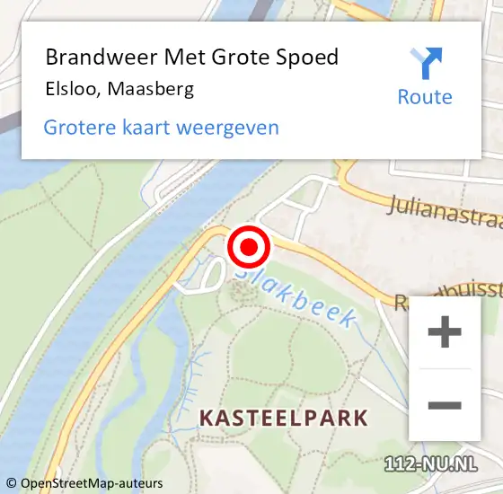 Locatie op kaart van de 112 melding: Brandweer Met Grote Spoed Naar Elsloo, Maasberg op 7 maart 2024 11:39