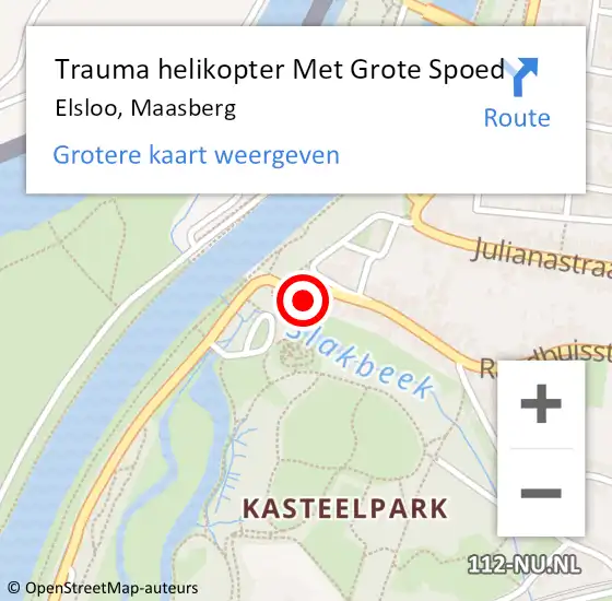Locatie op kaart van de 112 melding: Trauma helikopter Met Grote Spoed Naar Elsloo, Maasberg op 7 maart 2024 11:41