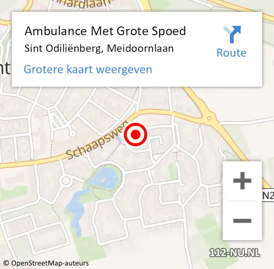 Locatie op kaart van de 112 melding: Ambulance Met Grote Spoed Naar Sint Odiliënberg, Meidoornlaan op 7 maart 2024 12:10