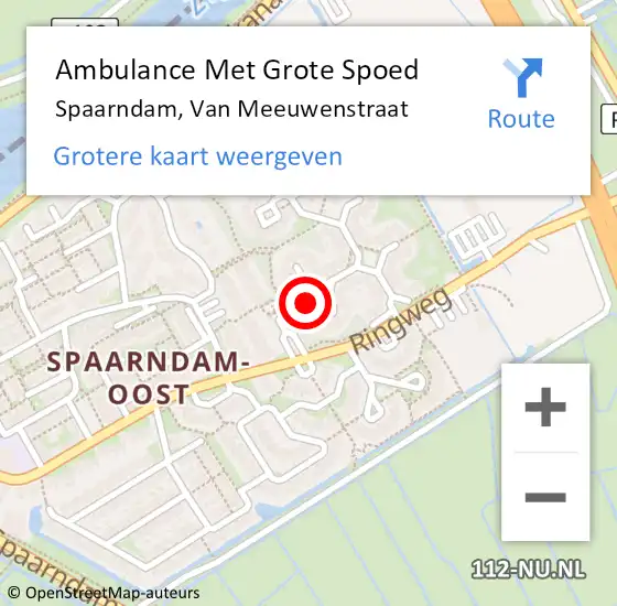 Locatie op kaart van de 112 melding: Ambulance Met Grote Spoed Naar Spaarndam, Van Meeuwenstraat op 7 maart 2024 12:18