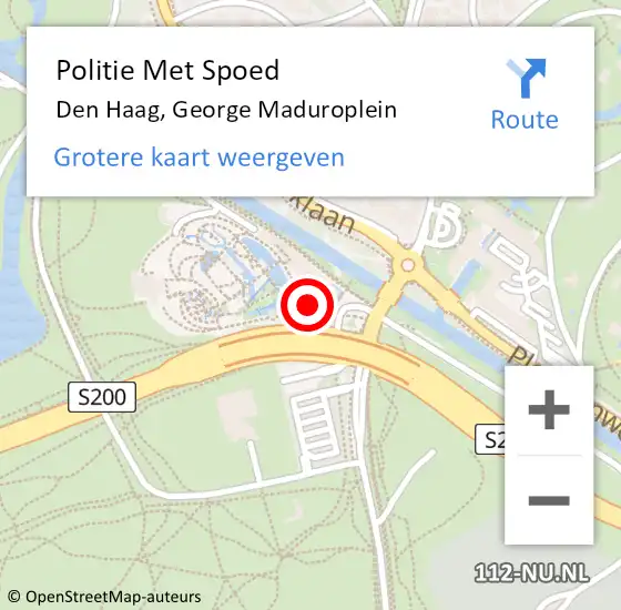 Locatie op kaart van de 112 melding: Politie Met Spoed Naar Den Haag, George Maduroplein op 7 maart 2024 12:21