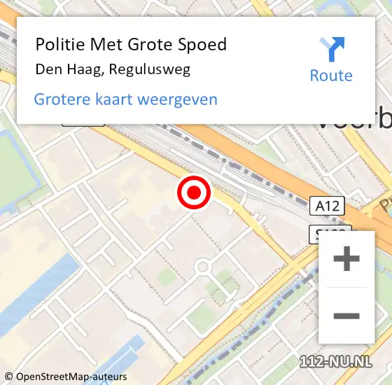 Locatie op kaart van de 112 melding: Politie Met Grote Spoed Naar Den Haag, Regulusweg op 7 maart 2024 13:45