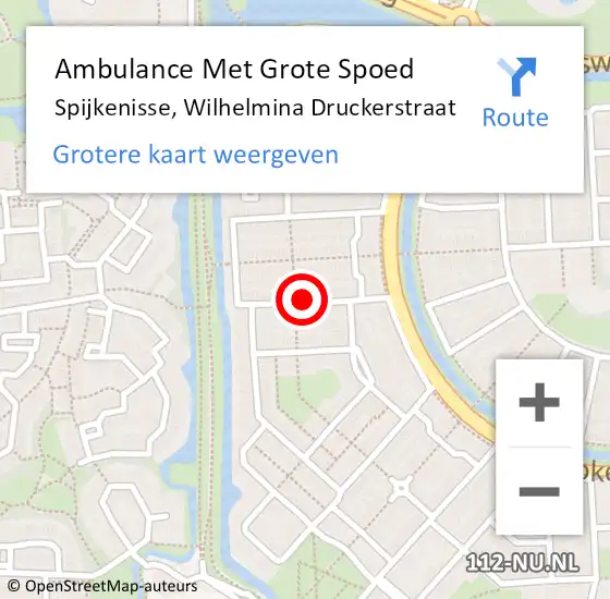 Locatie op kaart van de 112 melding: Ambulance Met Grote Spoed Naar Spijkenisse, Wilhelmina Druckerstraat op 7 maart 2024 14:18