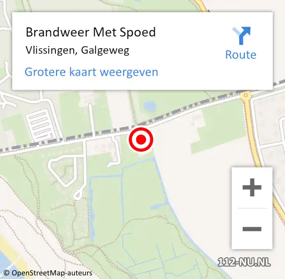 Locatie op kaart van de 112 melding: Brandweer Met Spoed Naar Vlissingen, Galgeweg op 7 maart 2024 15:10