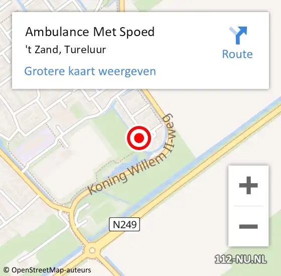 Locatie op kaart van de 112 melding: Ambulance Met Spoed Naar 't Zand, Tureluur op 7 maart 2024 15:25