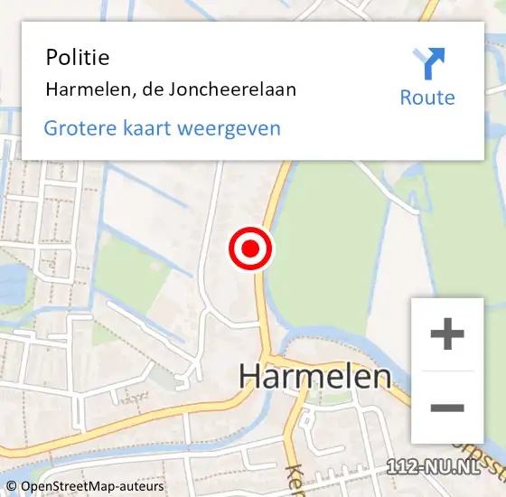 Locatie op kaart van de 112 melding: Politie Harmelen, de Joncheerelaan op 7 maart 2024 15:45