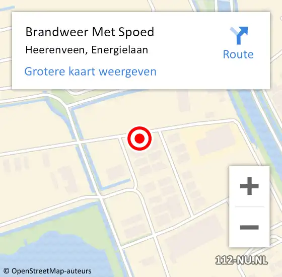 Locatie op kaart van de 112 melding: Brandweer Met Spoed Naar Heerenveen, Energielaan op 7 maart 2024 16:04