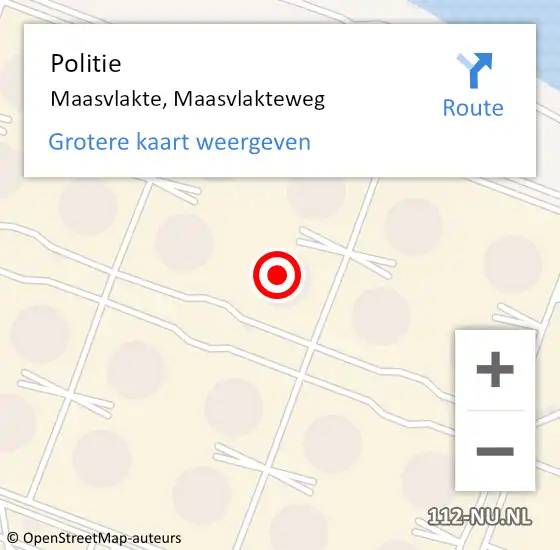 Locatie op kaart van de 112 melding: Politie Maasvlakte, Maasvlakteweg op 7 maart 2024 16:12