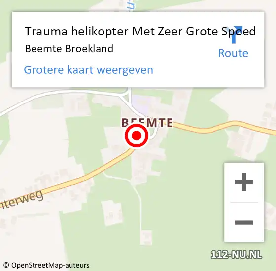 Locatie op kaart van de 112 melding: Trauma helikopter Met Zeer Grote Spoed Naar Beemte Broekland op 7 maart 2024 16:48