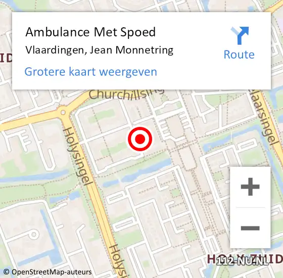 Locatie op kaart van de 112 melding: Ambulance Met Spoed Naar Vlaardingen, Jean Monnetring op 7 maart 2024 16:59