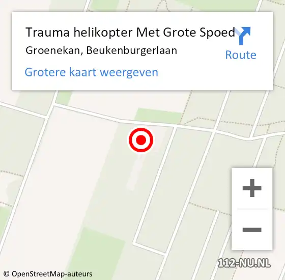 Locatie op kaart van de 112 melding: Trauma helikopter Met Grote Spoed Naar Groenekan, Beukenburgerlaan op 7 maart 2024 17:28