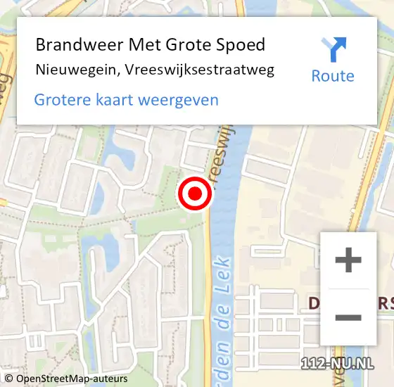 Locatie op kaart van de 112 melding: Brandweer Met Grote Spoed Naar Nieuwegein, Vreeswijksestraatweg op 7 maart 2024 17:37