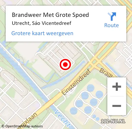 Locatie op kaart van de 112 melding: Brandweer Met Grote Spoed Naar Utrecht, Sáo Vicentedreef op 7 maart 2024 20:19