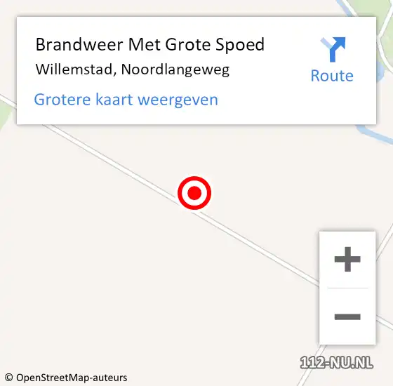 Locatie op kaart van de 112 melding: Brandweer Met Grote Spoed Naar Willemstad, Noordlangeweg op 7 maart 2024 20:50