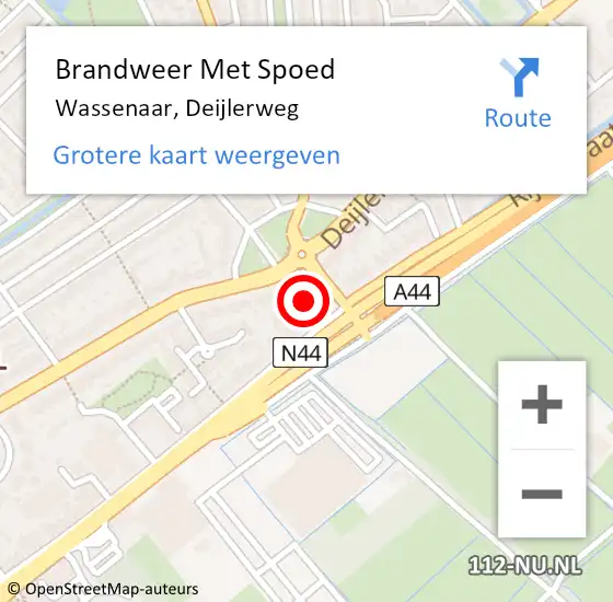 Locatie op kaart van de 112 melding: Brandweer Met Spoed Naar Wassenaar, Deijlerweg op 7 maart 2024 21:02