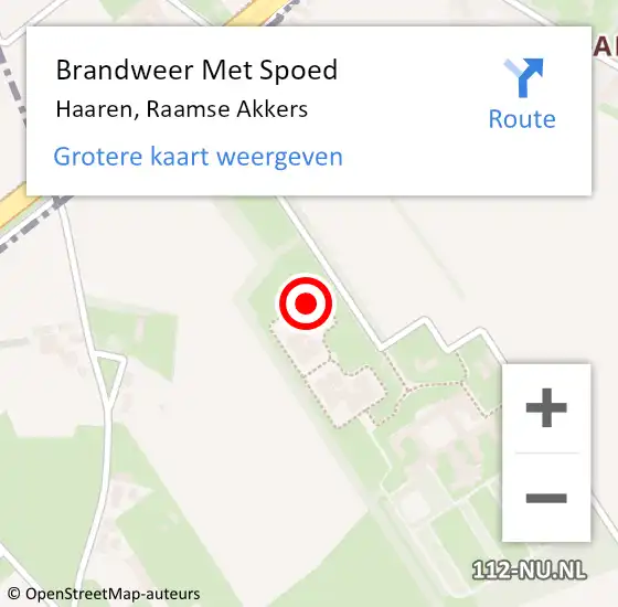 Locatie op kaart van de 112 melding: Brandweer Met Spoed Naar Haaren, Raamse Akkers op 7 maart 2024 23:24