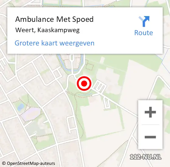 Locatie op kaart van de 112 melding: Ambulance Met Spoed Naar Weert, Kaaskampweg op 28 september 2014 12:44