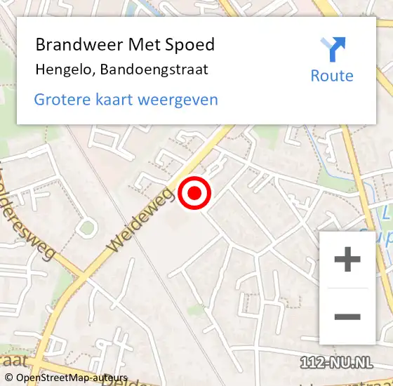 Locatie op kaart van de 112 melding: Brandweer Met Spoed Naar Hengelo, Bandoengstraat op 8 maart 2024 00:53