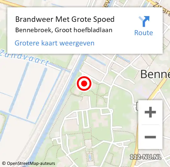 Locatie op kaart van de 112 melding: Brandweer Met Grote Spoed Naar Bennebroek, Groot hoefbladlaan op 8 maart 2024 01:09