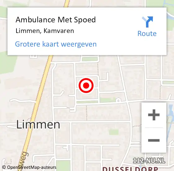 Locatie op kaart van de 112 melding: Ambulance Met Spoed Naar Limmen, Kamvaren op 8 maart 2024 03:45