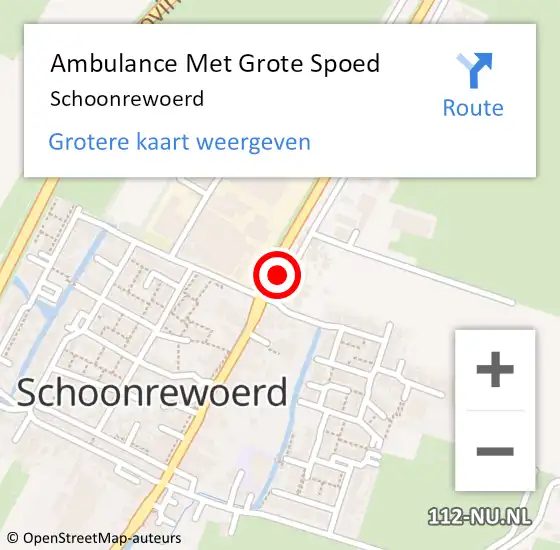 Locatie op kaart van de 112 melding: Ambulance Met Grote Spoed Naar Schoonrewoerd op 8 maart 2024 07:42