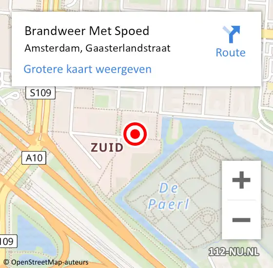 Locatie op kaart van de 112 melding: Brandweer Met Spoed Naar Amsterdam, Gaasterlandstraat op 8 maart 2024 08:14