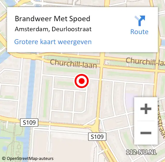 Locatie op kaart van de 112 melding: Brandweer Met Spoed Naar Amsterdam, Deurloostraat op 8 maart 2024 08:17