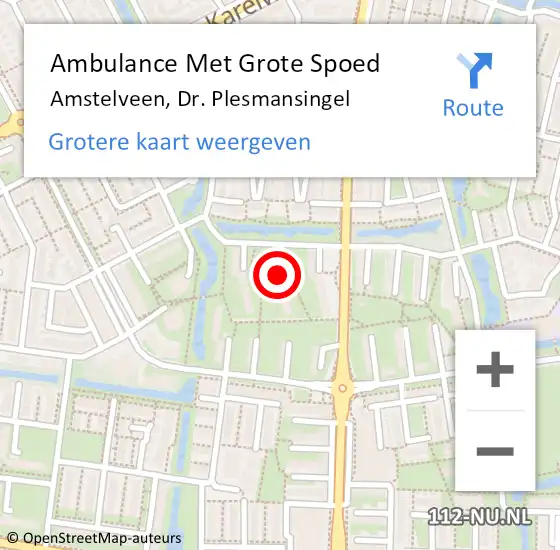 Locatie op kaart van de 112 melding: Ambulance Met Grote Spoed Naar Amstelveen, Dr. Plesmansingel op 8 maart 2024 08:43
