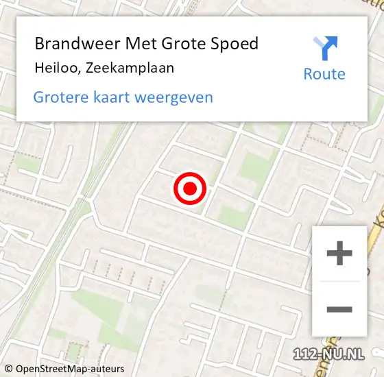 Locatie op kaart van de 112 melding: Brandweer Met Grote Spoed Naar Heiloo, Zeekamplaan op 8 maart 2024 09:18