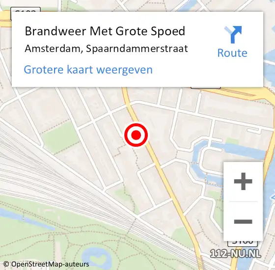 Locatie op kaart van de 112 melding: Brandweer Met Grote Spoed Naar Amsterdam, Spaarndammerstraat op 8 maart 2024 09:21