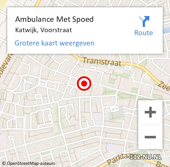 Locatie op kaart van de 112 melding: Ambulance Met Spoed Naar Katwijk, Voorstraat op 8 maart 2024 09:56