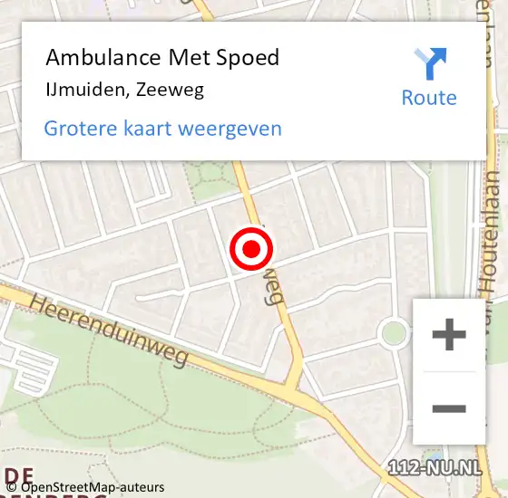 Locatie op kaart van de 112 melding: Ambulance Met Spoed Naar IJmuiden, Zeeweg op 8 maart 2024 11:54