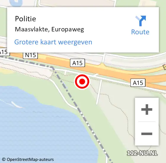 Locatie op kaart van de 112 melding: Politie Maasvlakte, Europaweg op 8 maart 2024 12:03