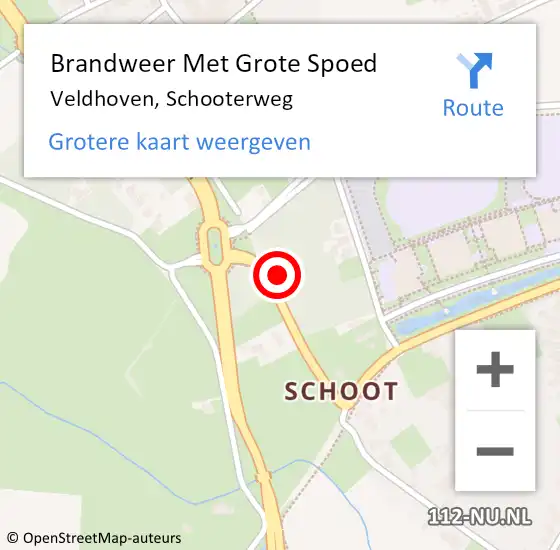 Locatie op kaart van de 112 melding: Brandweer Met Grote Spoed Naar Veldhoven, Schooterweg op 8 maart 2024 12:14