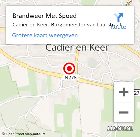 Locatie op kaart van de 112 melding: Brandweer Met Spoed Naar Cadier en Keer, Burgemeester van Laarstraat op 8 maart 2024 12:17