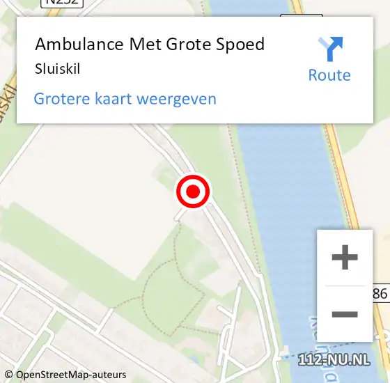 Locatie op kaart van de 112 melding: Ambulance Met Grote Spoed Naar Sluiskil op 8 maart 2024 12:17