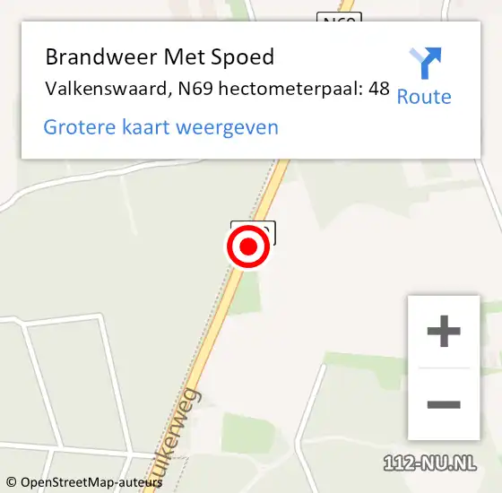 Locatie op kaart van de 112 melding: Brandweer Met Spoed Naar Bergeijk, N69 hectometerpaal: 48 op 8 maart 2024 12:56