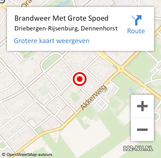 Locatie op kaart van de 112 melding: Brandweer Met Grote Spoed Naar Driebergen-Rijsenburg, Dennenhorst op 8 maart 2024 14:31