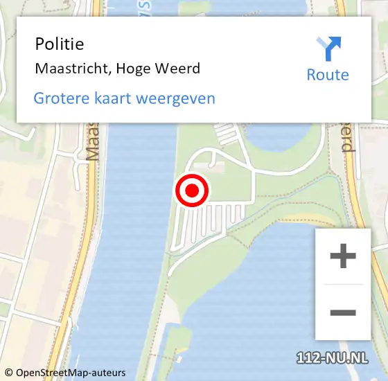 Locatie op kaart van de 112 melding: Politie Maastricht, Hoge Weerd op 8 maart 2024 14:32