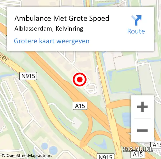 Locatie op kaart van de 112 melding: Ambulance Met Grote Spoed Naar Alblasserdam, Kelvinring op 8 maart 2024 14:44