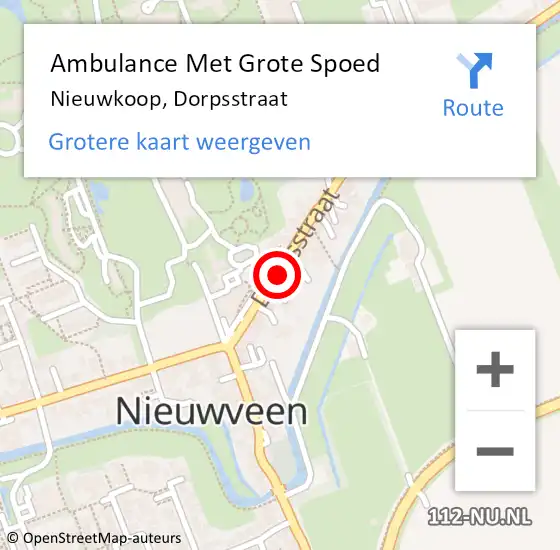 Locatie op kaart van de 112 melding: Ambulance Met Grote Spoed Naar Nieuwkoop, Dorpsstraat op 8 maart 2024 15:40