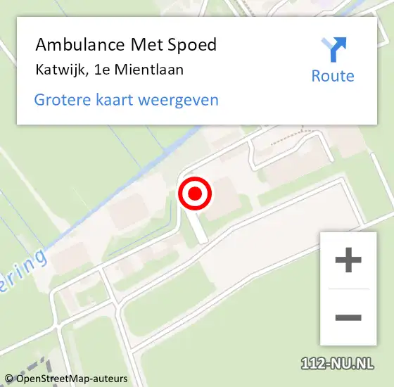 Locatie op kaart van de 112 melding: Ambulance Met Spoed Naar Katwijk, 1e Mientlaan op 8 maart 2024 15:47