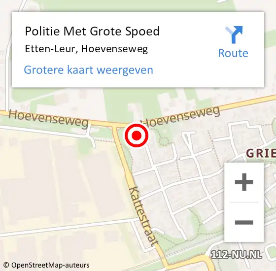 Locatie op kaart van de 112 melding: Politie Met Grote Spoed Naar Etten-Leur, Hoevenseweg op 8 maart 2024 15:52
