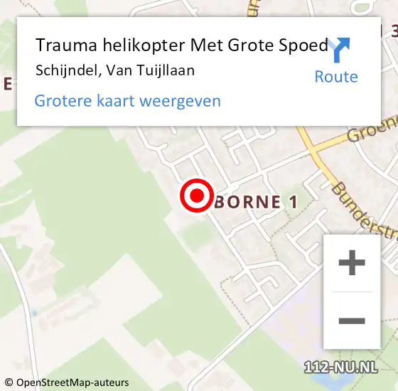 Locatie op kaart van de 112 melding: Trauma helikopter Met Grote Spoed Naar Schijndel, Van Tuijllaan op 8 maart 2024 16:00